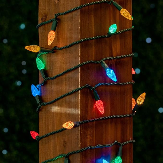 Novelty Lights 24FT 70 LED C6 LED Christmas String Lights, Outdoor/Indoor Multicolor LED String Lights, Permanent | Lumora