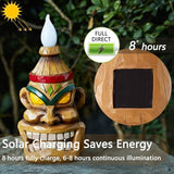 Outdoor Solar Tiki Statue Decor-Tiki Bar Decoration-Torch Tiki Head Statues Outdoor Decorations for | Lumora