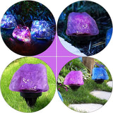 DOITOOL Solar Stone Design Outdoor LED Buried Ground Lamp Waterproof Yard Landscape Light Purple Garden Solar | Lumora