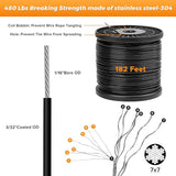Belio String Light Hanging Kit, Stainless Steel Cable for Outdoor Lights, 182 FT Wire Rope Cable Turnbuckle and | Lumora