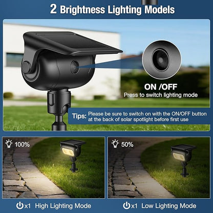 Solar Spot Lights for Outdoor, Warm Light-6 Pack