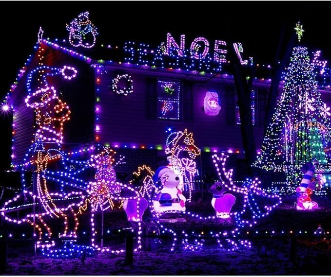 Solar Rope Lights, 23ft 50LED Waterproof Copper Tube Wire String Lights for Garden,Yard, Path, Fence, Stairs, Backyard, Patio Decorative (Purple)