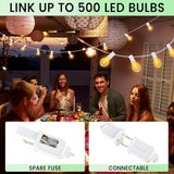 Outdoor String Lights, 100FT LED Patio String Light, String Lights for Outside with 53 LED Bulbs (3 Spare), White | Lumora