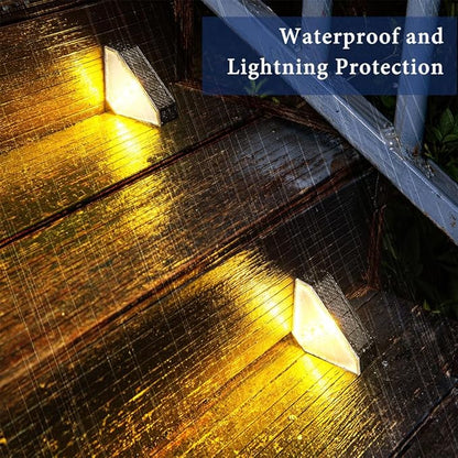 Solar Stair Lights 12 Pack, Solar Step Light for Outdoor Stairs Waterproof for Rain & Snow, Warm White (3000K) LED Lights for Patio, Garden, Porch, Deck, Front Step & Staircase