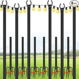 FEED GARDEN String Light Poles for Outside,10FT Metal Poles for Outdoor String Lights, Stand Poles for Deck | Lumora