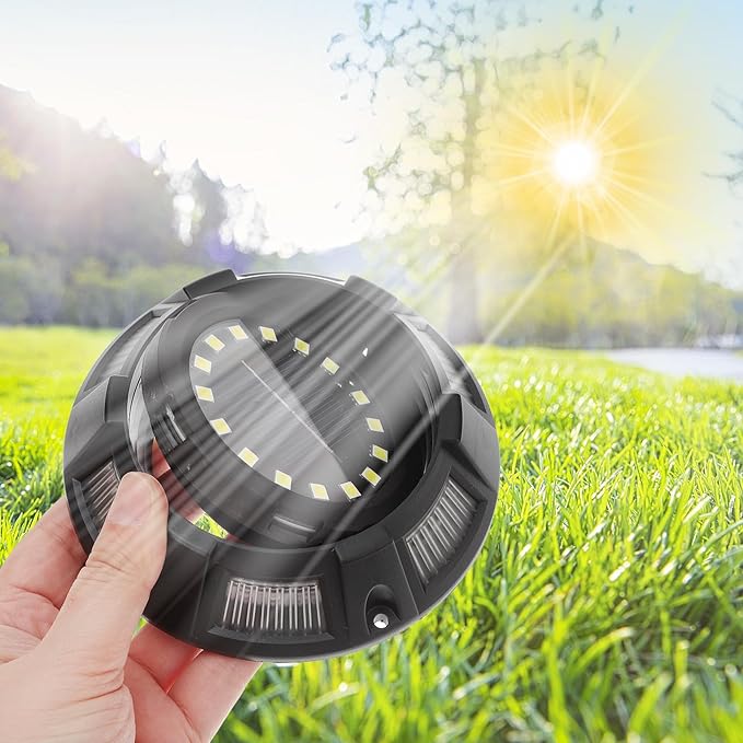 Luxshiny 4pcs Outdoor Energy-Powered In-ground Lights with Rotatable Side Glow, White and Colored Plastic Lawn | Lumora