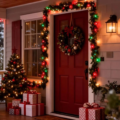 Green and Red Christmas Lights,23.3FT-70 Lights LED String Lights Commercial Grade Waterproof for Holiday Decoration, Christmas Decorations