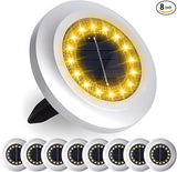 Solar Ground Light 8 Packs, Upgraded 16-LEDs Solar Outdoor Light for Patio, Mower-Friendly Withstand 200lbs Solar | Lumora