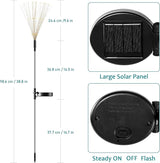 JJGoo Solar Firework Lights, 2 Pack 135 LEDs 2 Lighting Modes Solar Lights Outdoor Waterproof for Garden Patio | Lumora