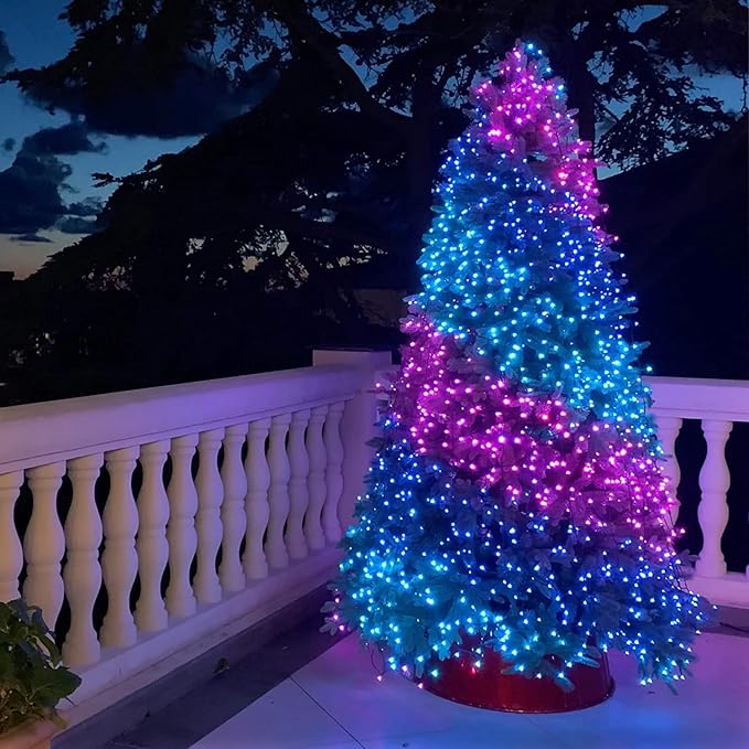 105FT 300LEDs Christmas Lights Outdoor Indoor 8 Modes for Christmas Tree Party Decoration, 100% UL Listed (Purple | Lumora
