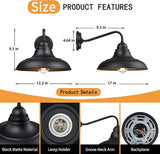 1 Pack Wall Lights Wall Mount for House Farmhouse Outdoor Wall Sconce Classic Barn Lights Outdoor & Indoor, 12" | Lumora