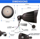 25W LED Bullet Spot Light, Color Selectable 3000K/4000K/5000K - 3500LM LED Landscape - Outdoor Security Flood Light | Lumora