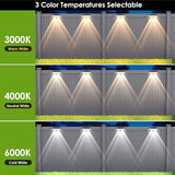 12 Pack Solar Fence Lights Outdoor Waterproof LED - 3000/4000/6000K 3 Mode, IP65 Waterproof Fence Lights Solar | Lumora