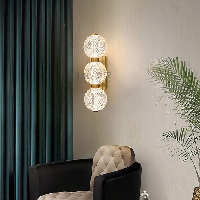 MARURY Wall Mounted Lamp Indoor Industrial Wall Light Fixture Modern Wall Lamp 3-Light with White Globe Glass, for Farmhouse Bedroom Bathroom Vanity Mirror Cafe Club