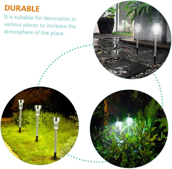 6pcs Solar Path Lights Outdoor Ground Lamps Garden Decorative Lamps Solar Panel Lights Easy to Install