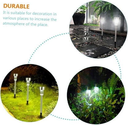6pcs Solar Path Lights Outdoor Ground Lamps Garden Decorative Lamps Solar Panel Lights Easy to Install