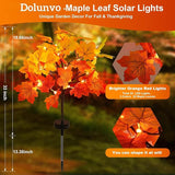 4Pack Fall Solar Lights Outdoor Waterproof,80LED 160 Maple Leaves Solar Garden Lights Outside, Autumn Artificial | Lumora