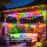 Outdoor String Lights, 25ft 20 Bulbs LED Color Changing Hanging Lights Dimmable with 220+ Scene Modes,App Control | Lumora