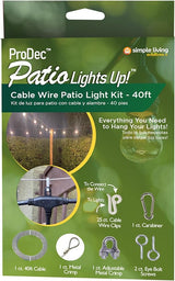 Patio Lights Up Cable Wire Patio Light Kit - 40 ft | Lumora