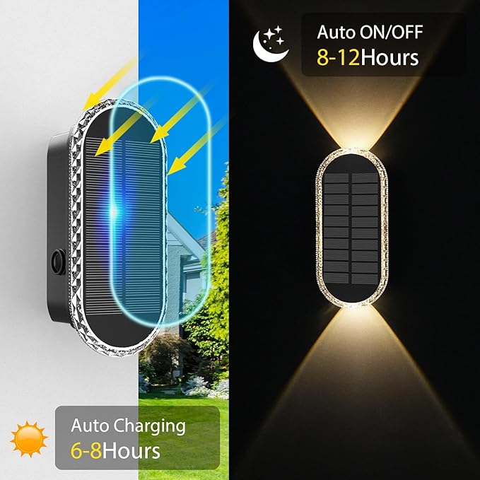10 Pack Solar Fence Lights-RGBW Solar Powered Fence Wall Lights Waterproof 8-Color Changing Top and Bottom Lighting | Lumora