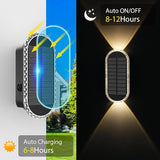 10 Pack Solar Fence Lights-RGBW Solar Powered Fence Wall Lights Waterproof 8-Color Changing Top and Bottom Lighting | Lumora