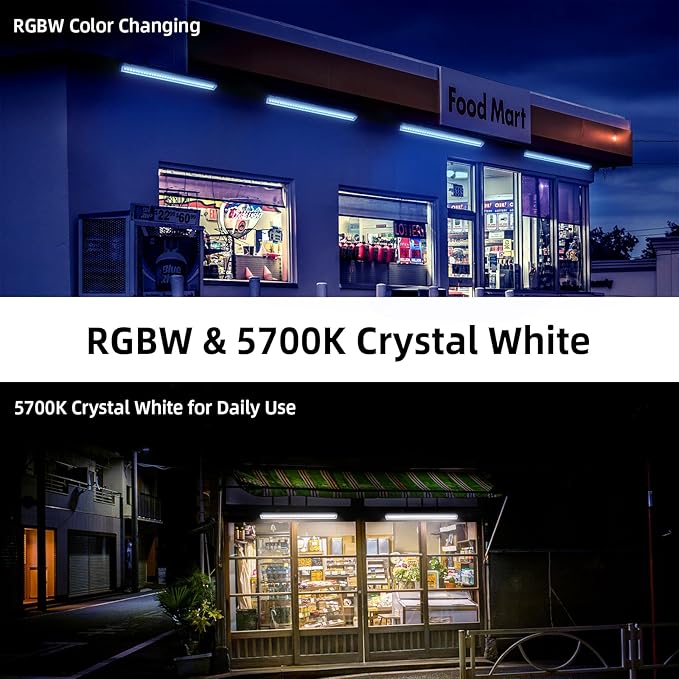 LED Wall Washer Light with RF Remote, 144W RGBW Color Changing Linear Bar Light, AC120V Waterproof RGB CCT Wall | Lumora