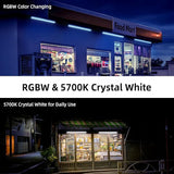 LED Wall Washer Light with RF Remote, 144W RGBW Color Changing Linear Bar Light, AC120V Waterproof RGB CCT Wall | Lumora
