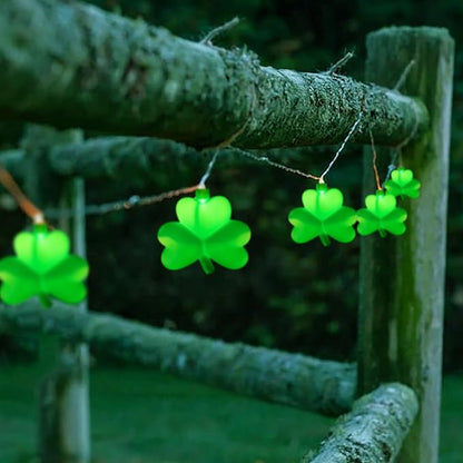 St Patrick's Day Shamrock Lights Plug in, 8.5Ft Outdoor Shamrock St Patrick's Day Decorations Lights Waterproof with 10 LED Green Clover Light UL Listed for Home Window Irish Party Garden Birthday