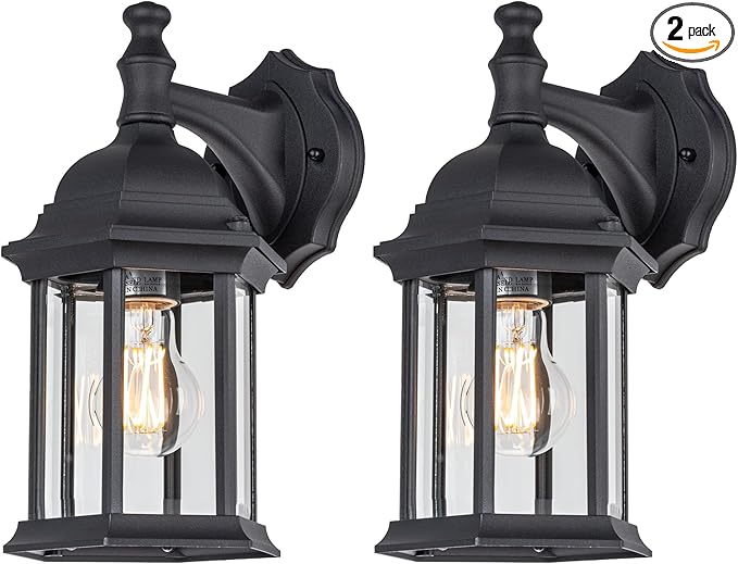 LIT-PaTH Outdoor Wall Lantern, Wall Sconce as Porch Lighting Fixture, E26 Medium Base Max 60W, Aluminum Housing | Lumora
