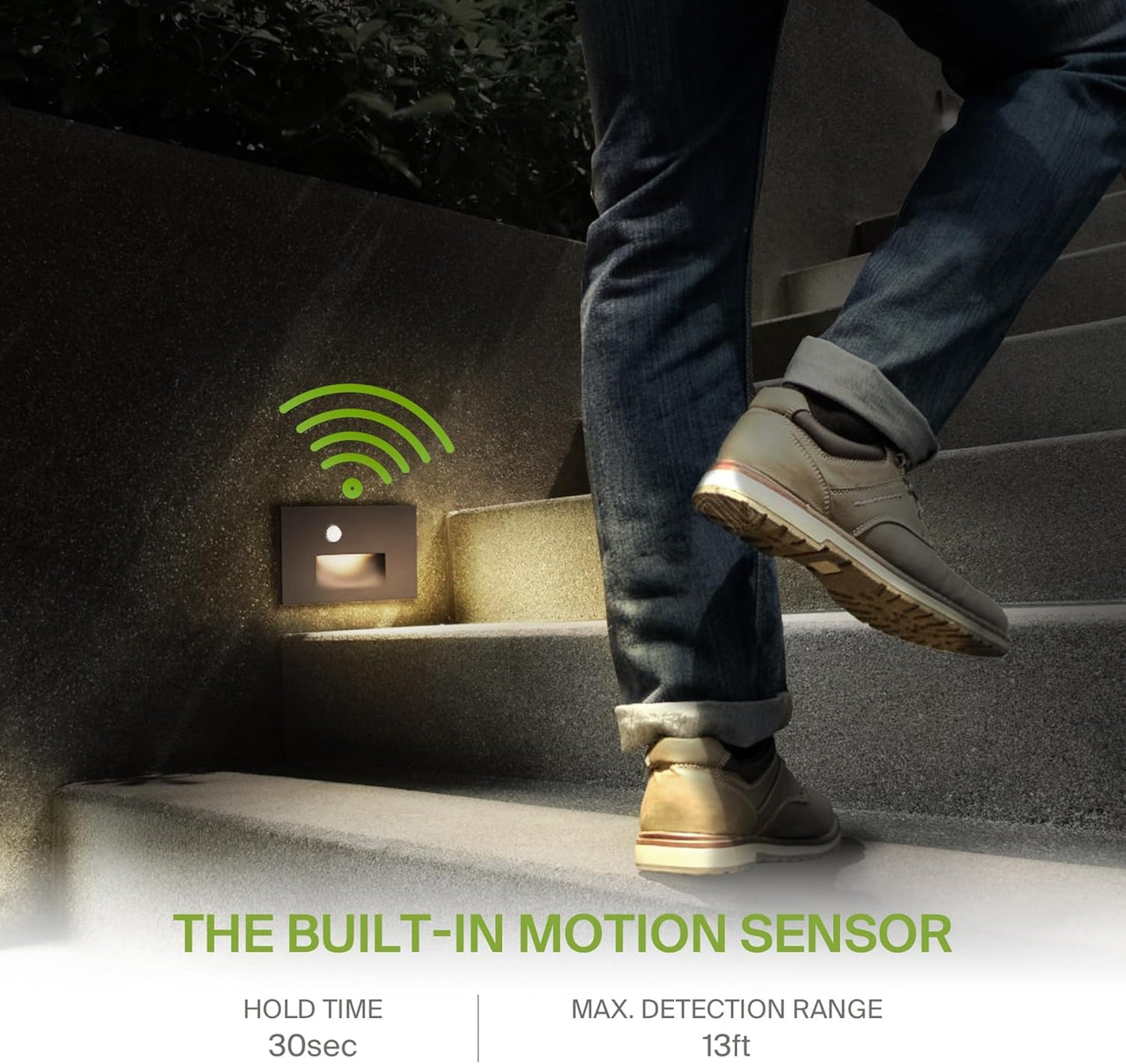 ASD LED Recessed Step Light Fixture, Outdoor & Indoor Tread Lighting | 3CCT, Motion Sensor, Waterproof, ETL Listed | Lumora