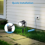 HIBOITEC 12W Spot Lights Outdoor 110V to 120V Landscape Lighting Waterproof Spotlight with 4.9ft 3-Plug LED Plug in | Lumora