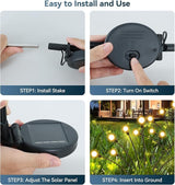 Solar Garden Lights Outdoor Waterproof, 4 Pack 32 LED Swaying Firefly Lights Outdoor Decor Light for Pathway Party | Lumora