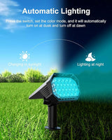 6 Pack Color Changing Solar Powered Outdoor Spot Lights Outside Landscape Waterproof 24 LED Spotlights Dusk to Dawn | Lumora