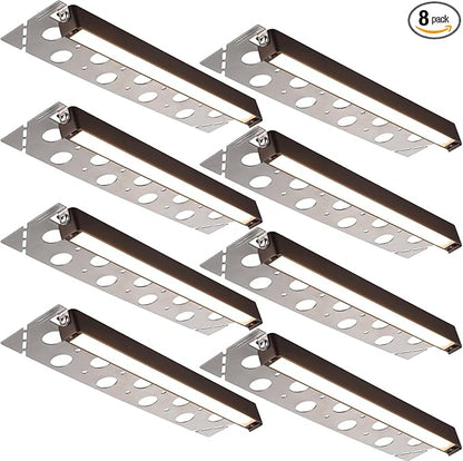LEONLITE 8-Pack 12 Inch LED Hardscape Lighting, Update Retaining Wall Lights, LED Landscape Lighting, 12-24V AC/DC Paver Light Low Voltage, 3W/5W/7W Dimmable Outdoor Step Lights, 2700K Soft White, ETL