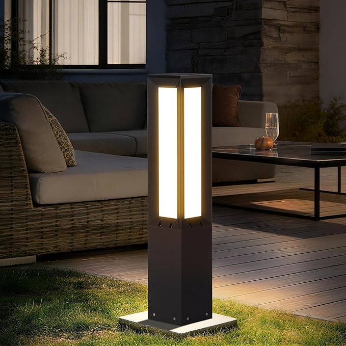 Outdoor Pathway Lights Wired, 31.5" Tall Landscape Path Lights, AC 100-240V Aluminum Bollard Light, IP65 Waterproof | Lumora