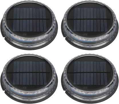 Hyuduo Solar Ground Lights Outdoor, IP65 Waterproof Pathway LED Lights with Warm White Light, Auto On/Off Sensor, 4 Pack for Garden Yard Driveway