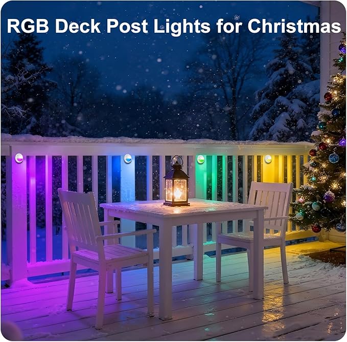 RGB Deck Lights Outdoor, 3W 12V Color Changing Low Voltage Post Lights for Outdoor Waterproof Deck Post Fence | Lumora