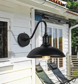 12.6 Inch Large Outdoor Gooseneck Barn Light, Dusk to Dawn Wall Mounted Outdoor Fixture for Porch, Farmhouse | Lumora