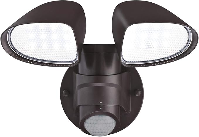 Westinghouse 6364300 Two 18W Motion Sensor, Bronze Finish with Acrylic Lens LED Outdoor Security Wall Light,