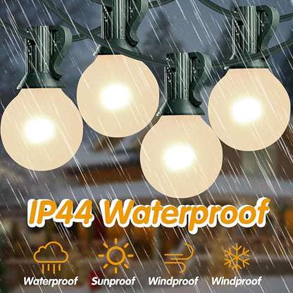 G40 Christmas Lights 25Ft Frosted Christmas Lights with 27 Edison Incandescent Round Bulbs,Connectable Xmas Globe Light for Indoor/Outdoor Tree Holiday Party Garden Decor,Green Wire