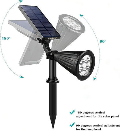 URPOWER Solar Lights Outdoor, Adjustable Spot Lights Outdoor, 2-in-1 Waterproof Landscape Spotlights Wall Light, Dusk-to-Dawn Solar Powered Light for Garden, Yard (6 Pack,Warm White)