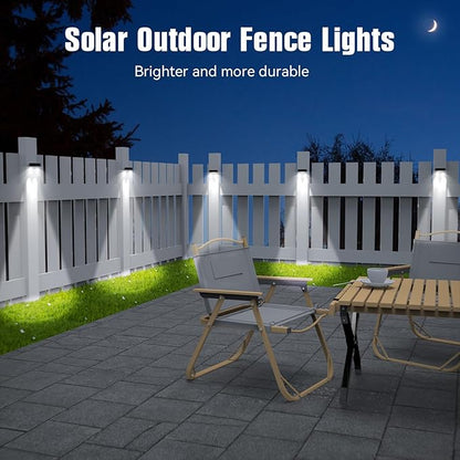 Solar Fence Lights Outdoor,10 Colors & RGB Changing Solar Lights for Fence,Ip65 Waterproof Outdoor Lights for Pool,Deck,Patio,Porch,Stairs,Holiday（8P）
