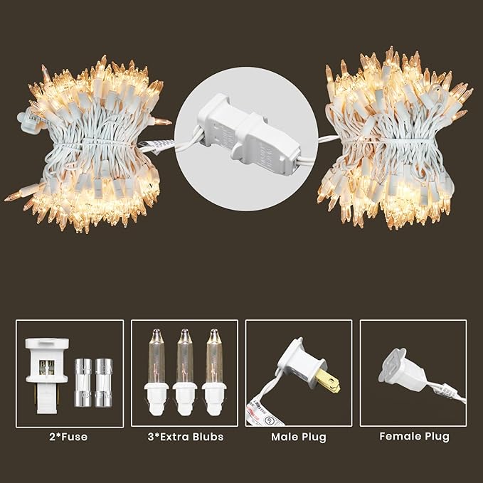 Icicle Lights for Outside 150 10ft 27 Drops Icicle Christmas Lights Outdoor Warm White Incandescent String Lights Indoor and Outdoor UL Listed for Patio Garden Wedding Bedroom (Mini Bulb)