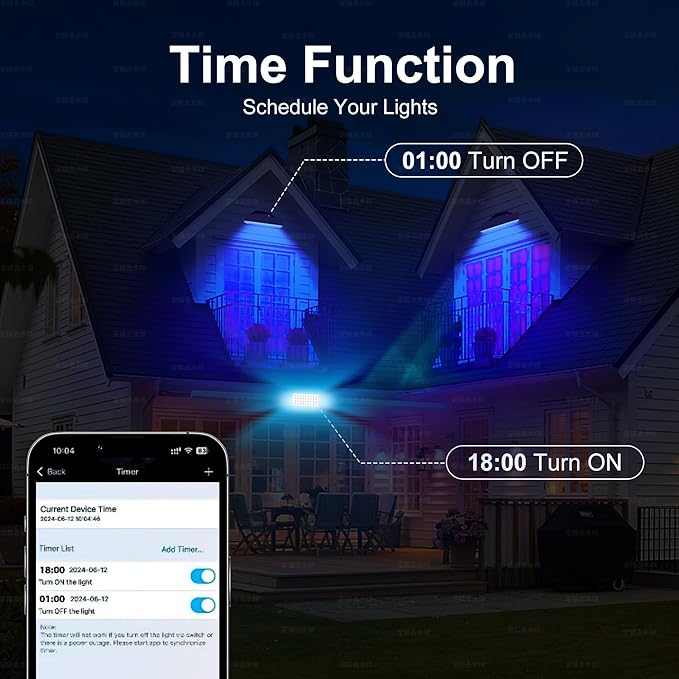 Party Lights Outdoor Smart Flood Light, 180W RGBCW Color Changing LED, 2700–6500K Tunable White, WiFi App & Voice | Lumora