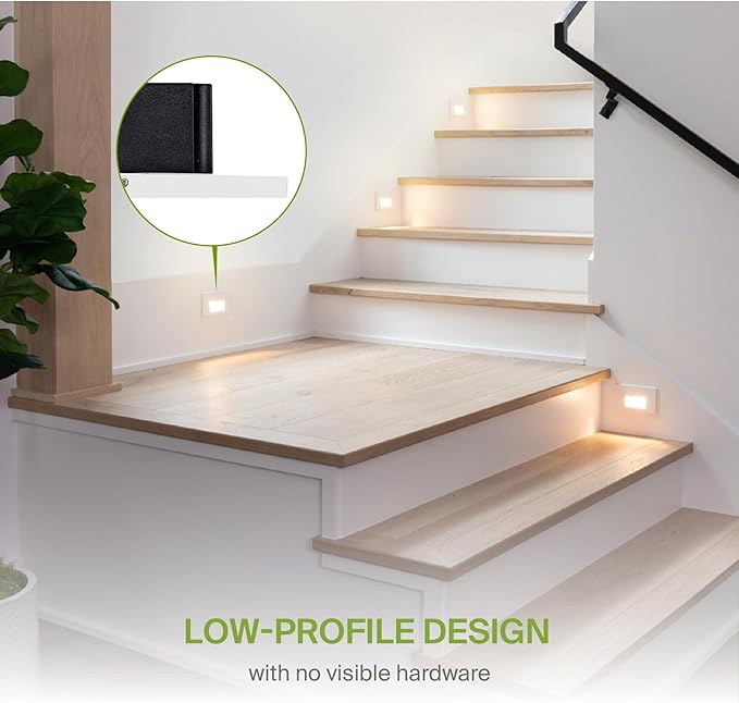 ASD LED Recessed Step Light Fixture, Outdoor & Indoor Stair Tread Lighting | 3CCT, Dimmable, Waterproof, ETL Listed | Lumora