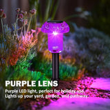Easter Solar Pathway Lights Outdoor Decorative 4 Pack, Purple LED Mushroom Solar Lights Outdoor Waterproof Solar | Lumora