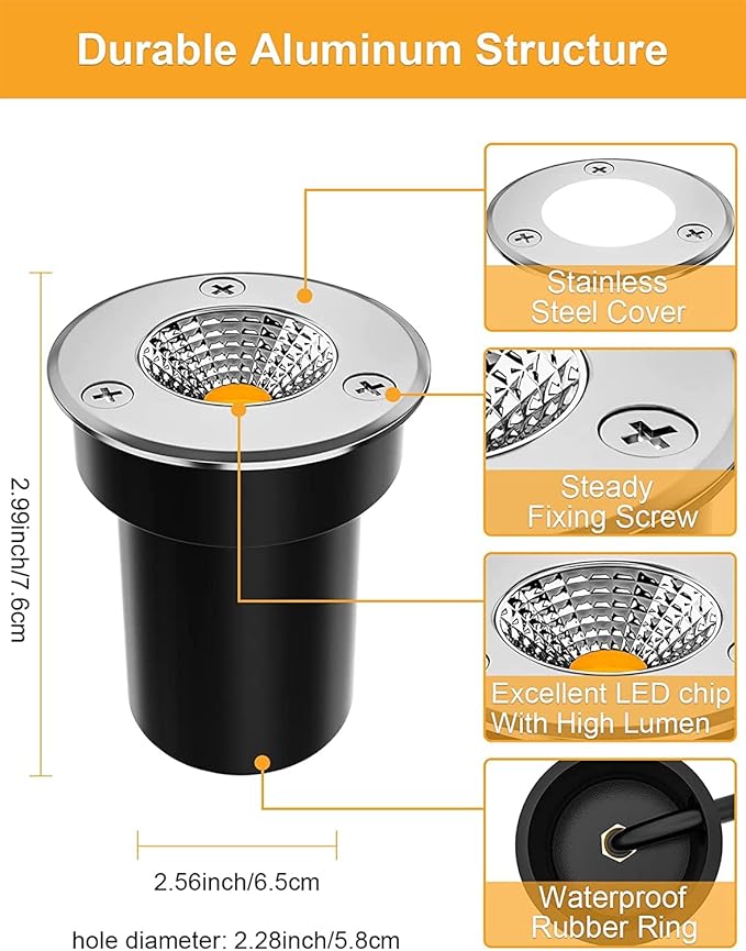 ZUCKEO Low Voltage Landscape Lights Well Lights Landscape LED in Ground Light IP67 Waterproof Outdoor Landscape | Lumora