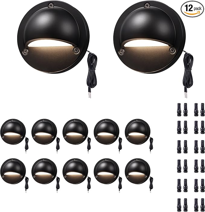 Low Voltage LED Step Lights - 12V Landscape Hardwired Waterproof Lighting, Outdoor Deck Lights 5 Color Temperature | Lumora