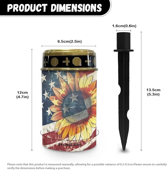 American Flag Cemetery Solar Lights for Grave Waterproof and Weather Resistant Solar Lights Outdoor Pathway Flameless Solar Powered Light for Prayer Grave Decor Candle Lamp