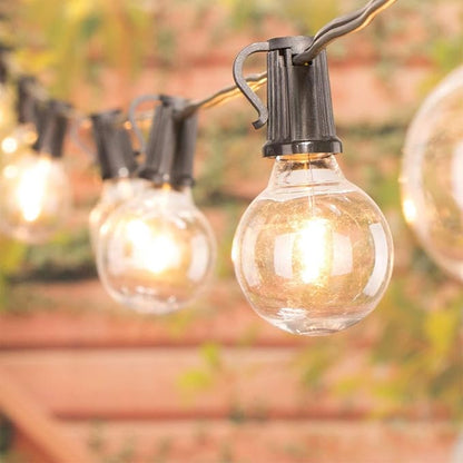 Outdoor String Lights 25 Feet G40 Globe LED Patio Lights with 25 Edison Plastic Bulbs(2 Spare), Waterproof Connectable Hanging Lights for Backyard Porch Balcony Party Decor